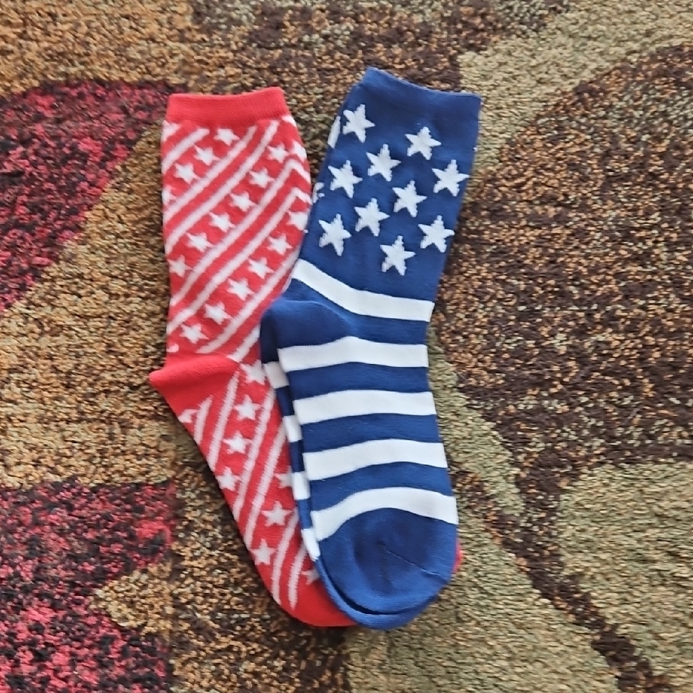 Patriotic Red and Blue Socks, NWOT